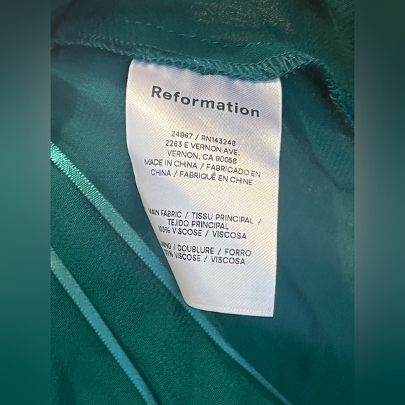 Reformation Emerald Green Winslow Wrap Maxi Dress XS NWT - Picture 9 of 11